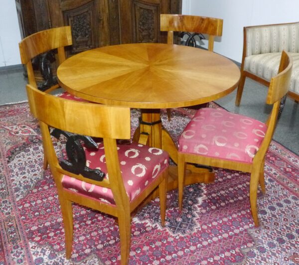 Jugendstil Sitzgarnitur Tisch mit 4 Stühlen