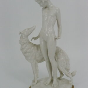 Hutschenreuther Porzellanfigur Mädchen mit Windhund