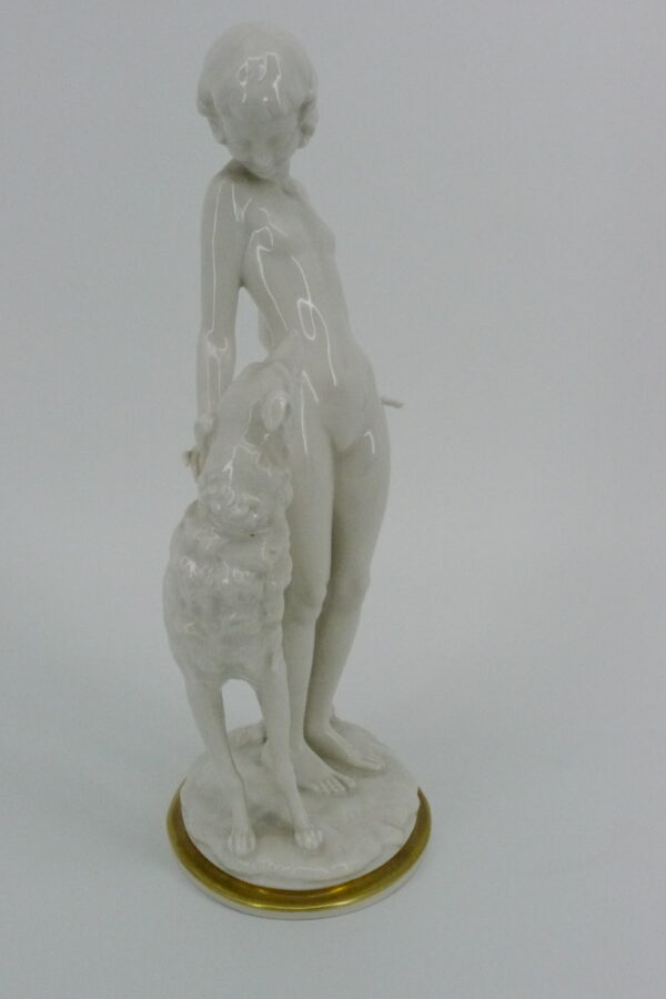 Hutschenreuther Porzellanfigur Mädchen mit Windhund