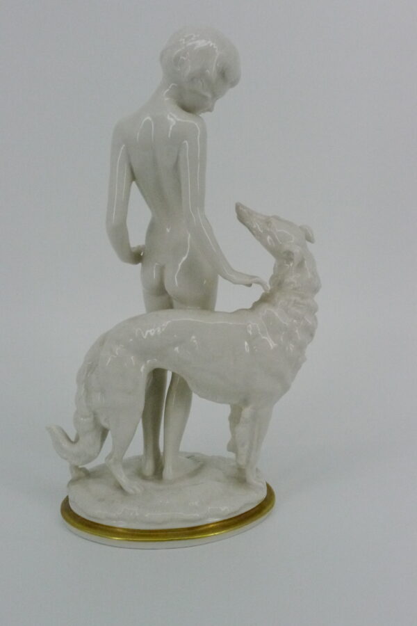 Hutschenreuther Porzellanfigur Mädchen mit Windhund