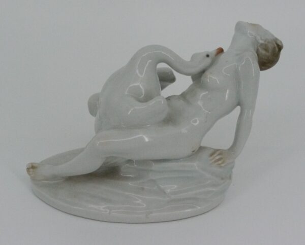 Herend Porzellanfigur Leda mit dem Schwan