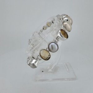 925 Silber Armband mit Perlen und Citrin