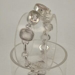 925 Silber-Armband mit Rosenquarz