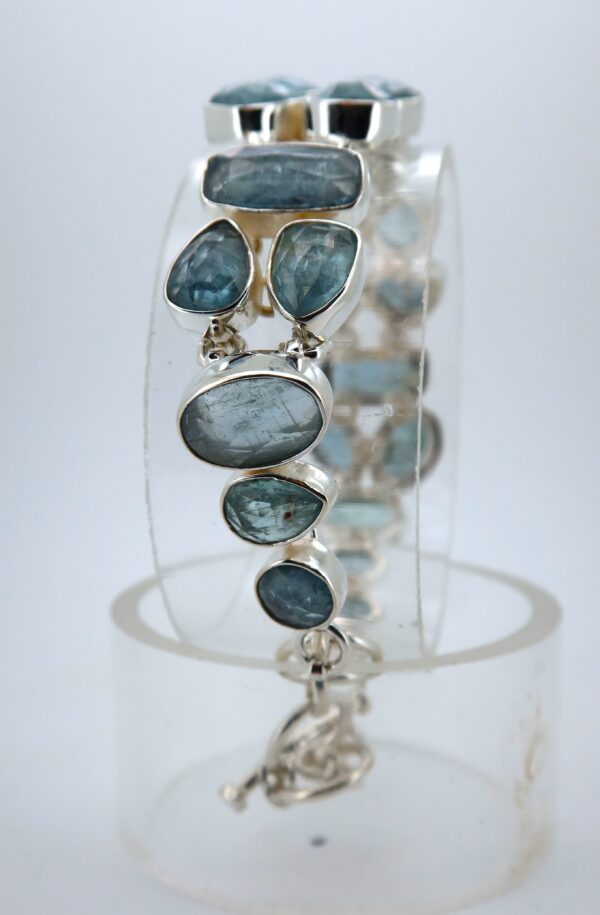 925 Silberarmband Aquamarin