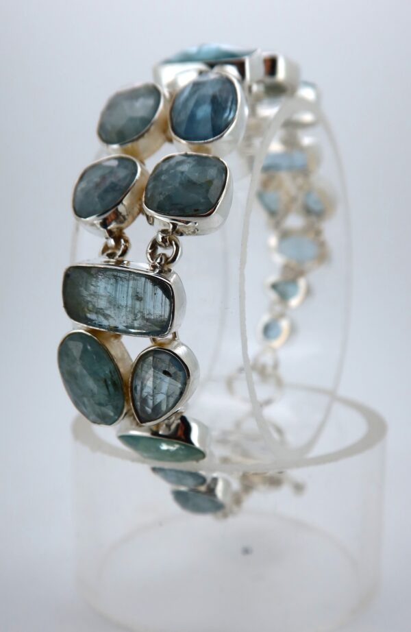 925 Silberarmband Aquamarin