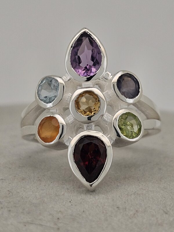 925 Silber Chakra-Ring – Bild 2